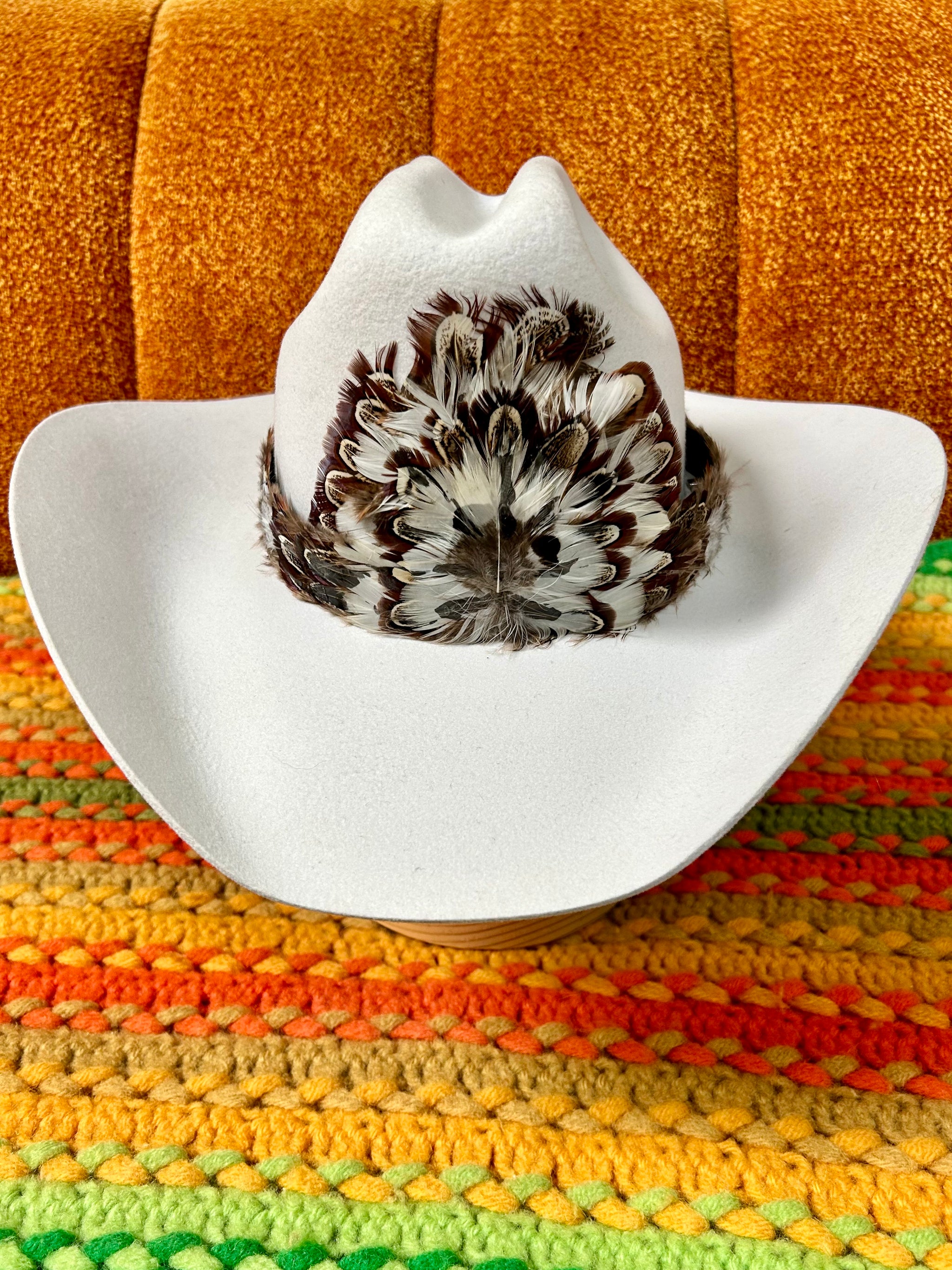 White Cowboy Hat with Patterned Band Amazon.com: Beaded Hatband with Adjustable Elastic, Red  main image 4