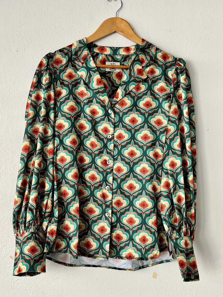 Vagabond Retro Green Tulip Blouse