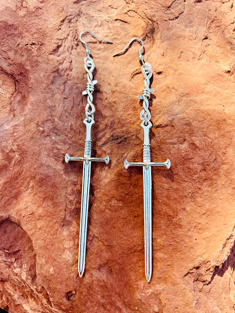 Barbed Wire Dangle Earrings