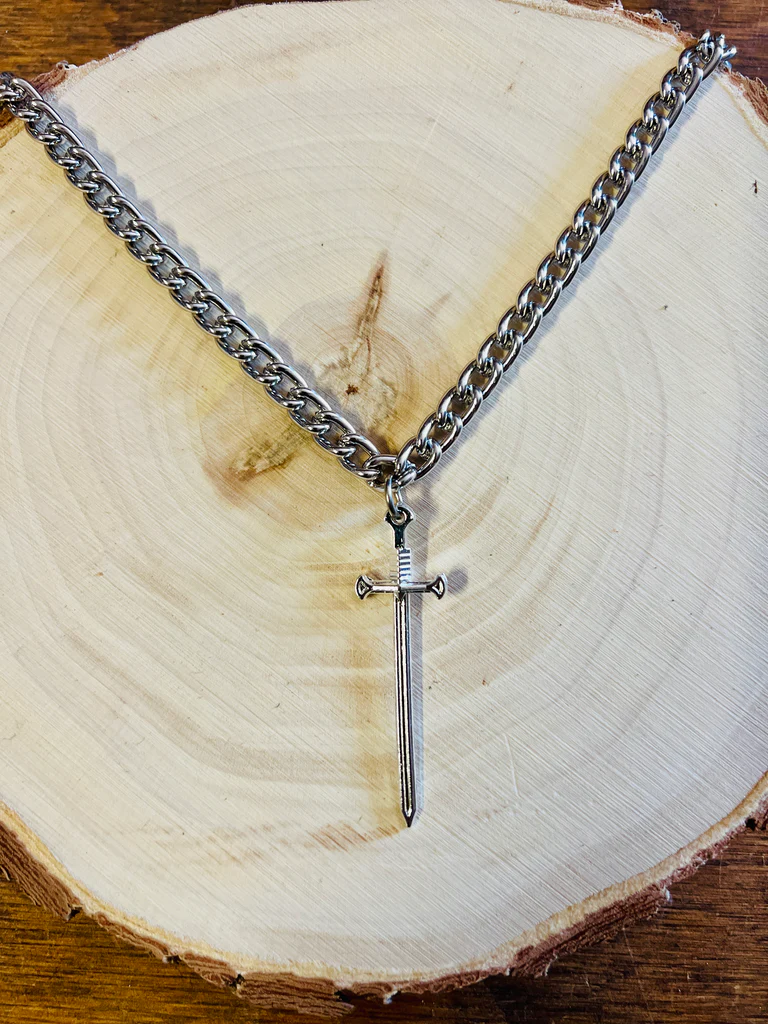 Heavy Chain Sword Necklace