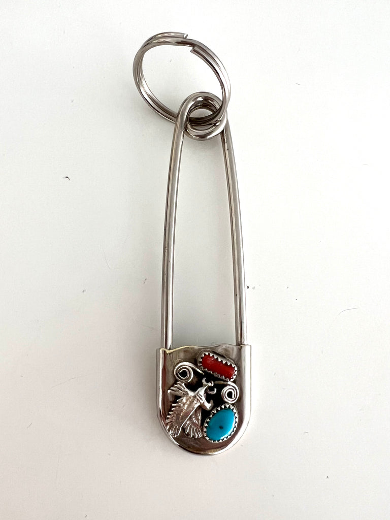 Native Eagles Safety Pin Keychain