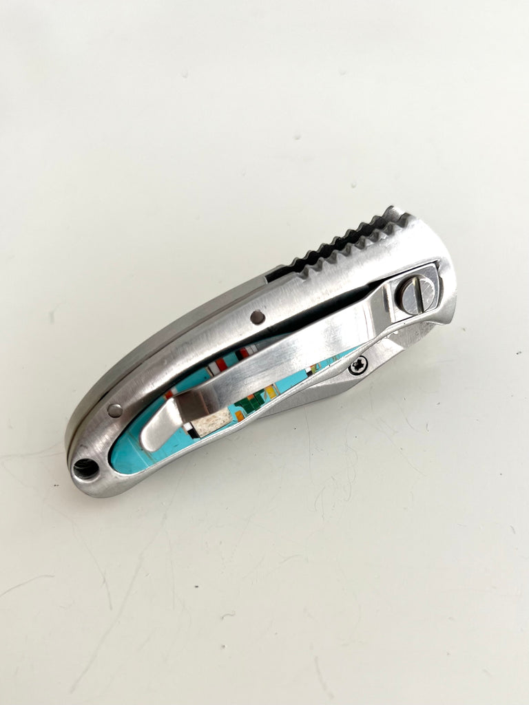 Turquoise Pocket Knife with Clip