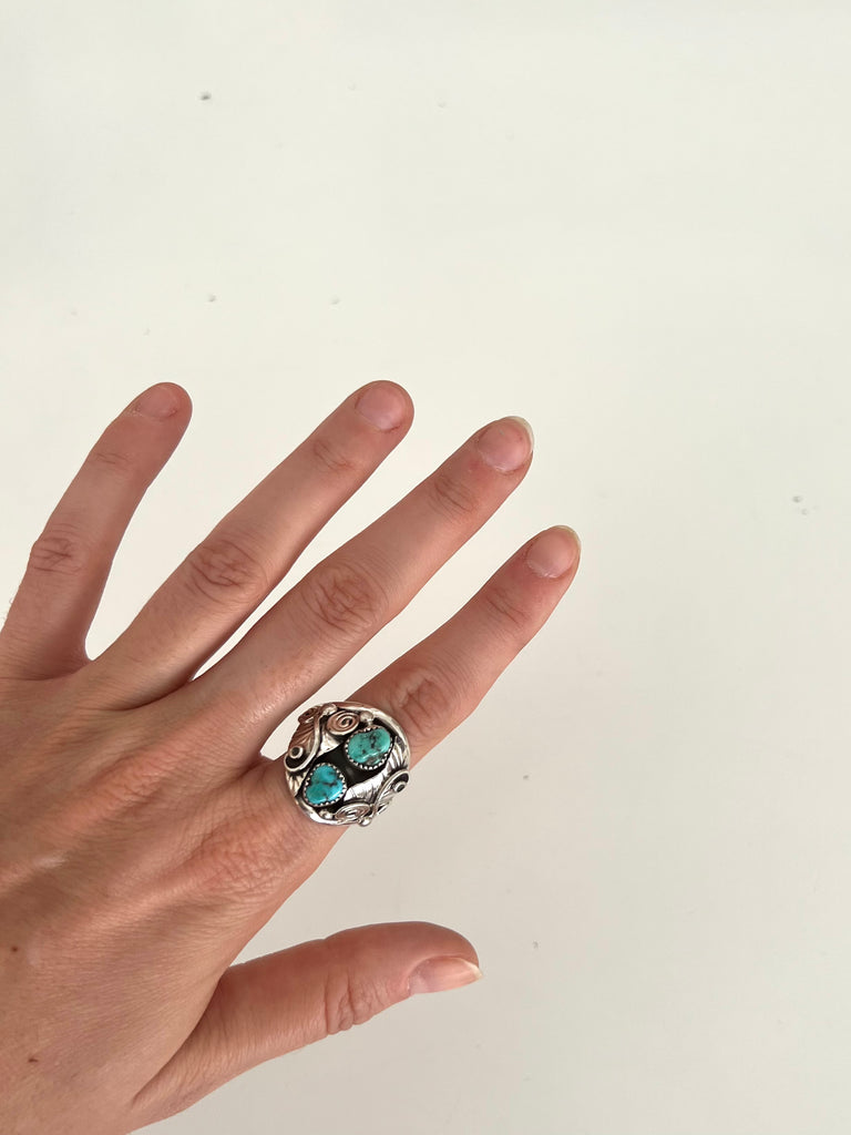 Native Blue Turquoise Ring Sz. 10