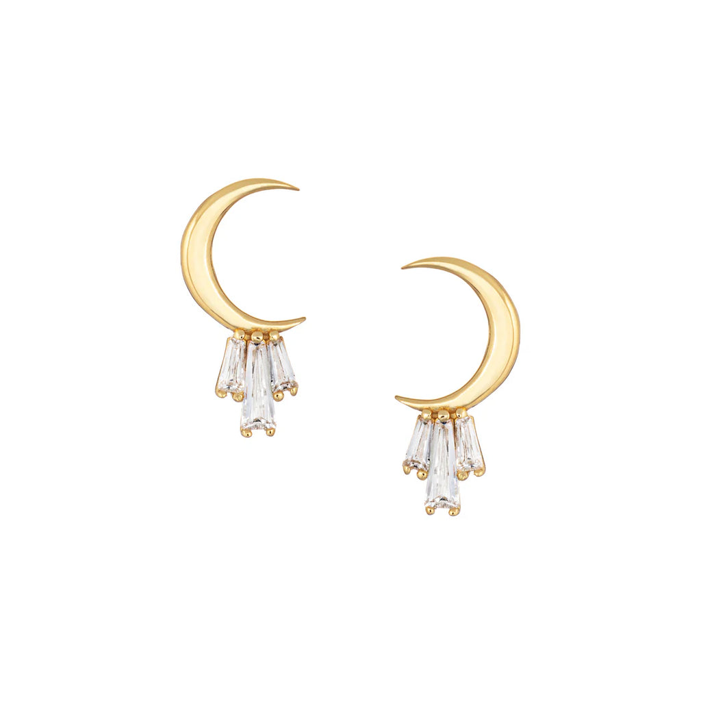 Crescent Moon Studs