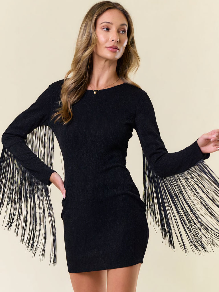 Metallic Fringed Dress