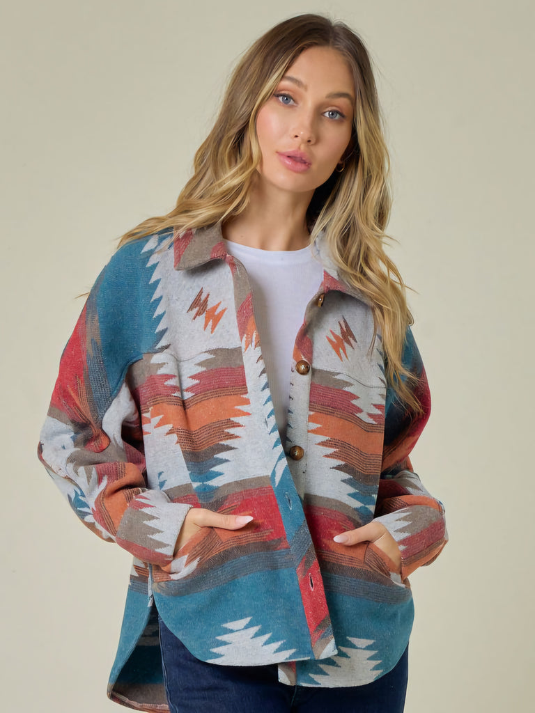 Oversized Aztec Shacket