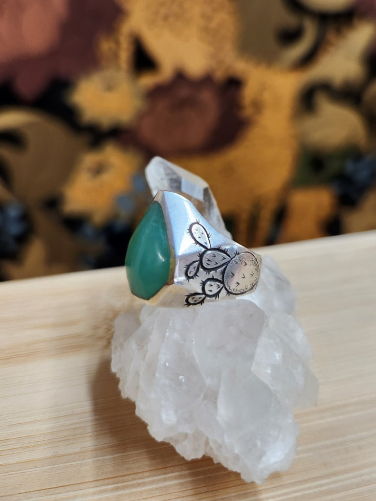 Prickly Pear Chrysoprase Ring