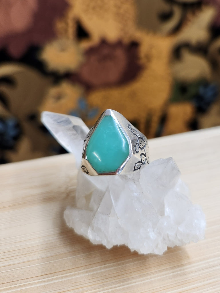 Prickly Pear Chrysoprase Ring