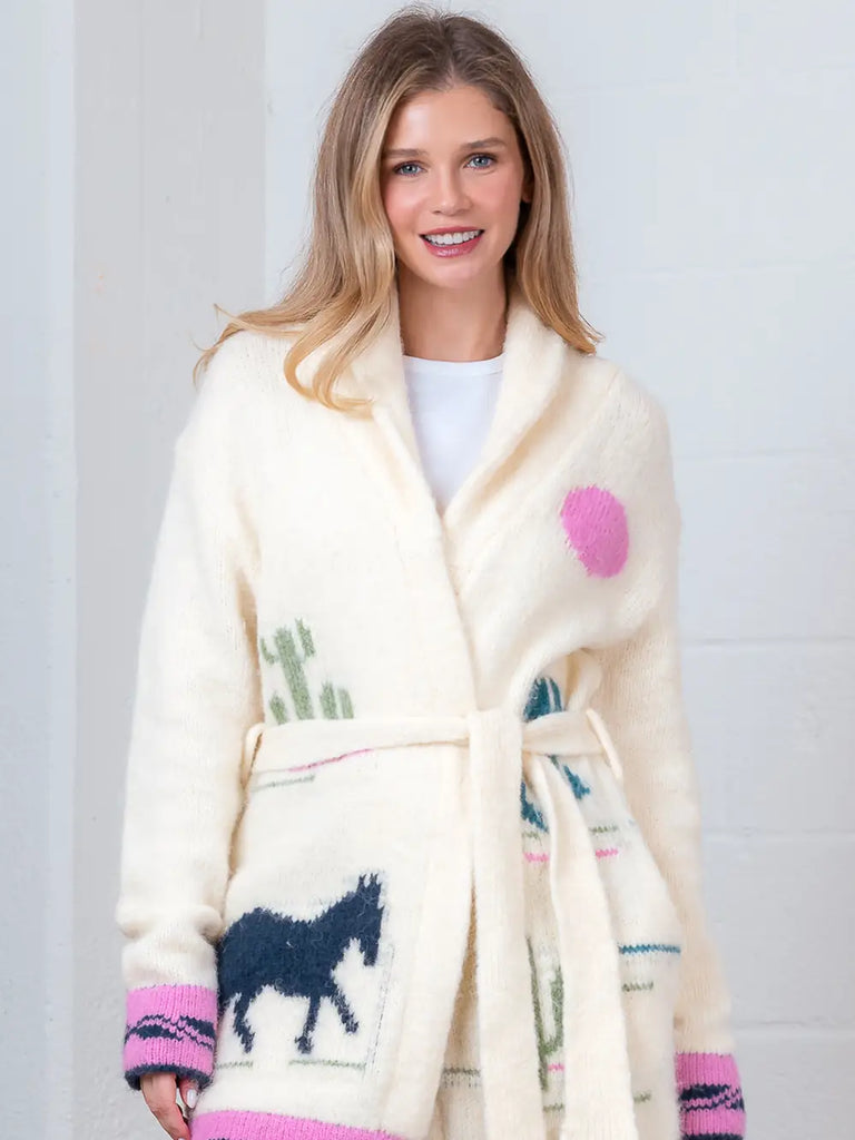 Cream Horse Cardigan