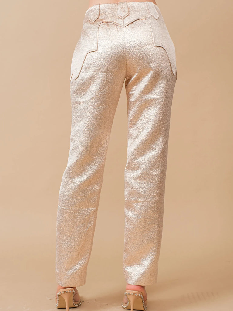 Metallic Western Pants
