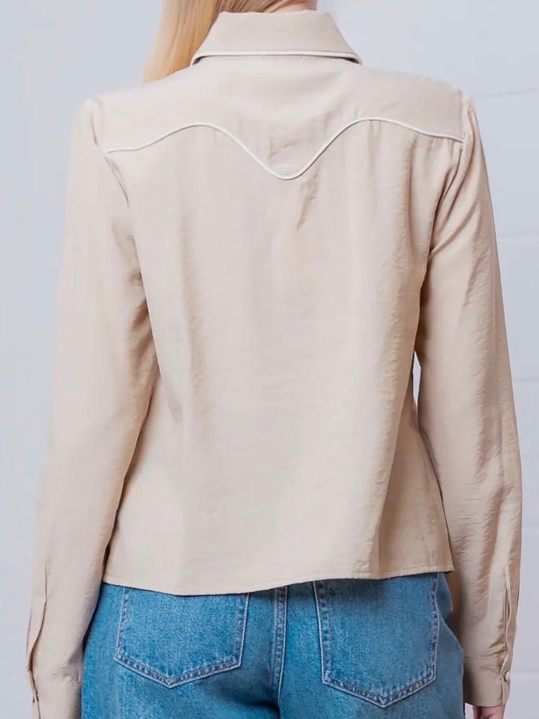 Long Sleeve Western Button Snap Shirt