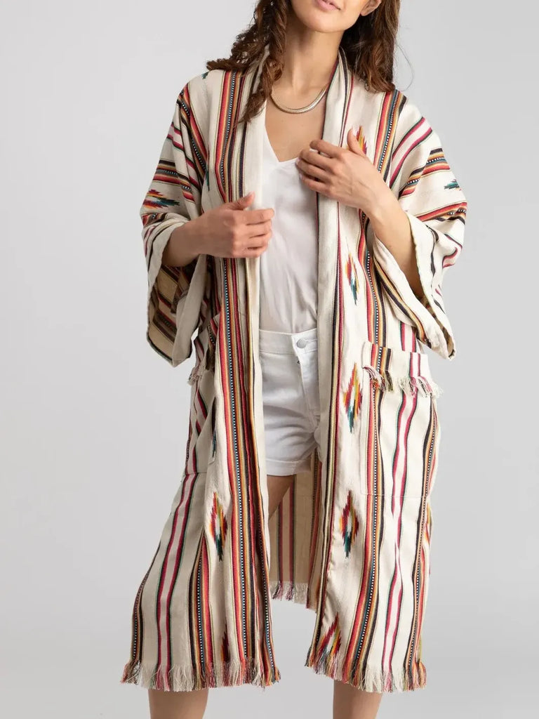 Ikat Ivory Long Jacket