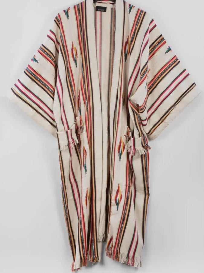 Ikat Ivory Long Jacket