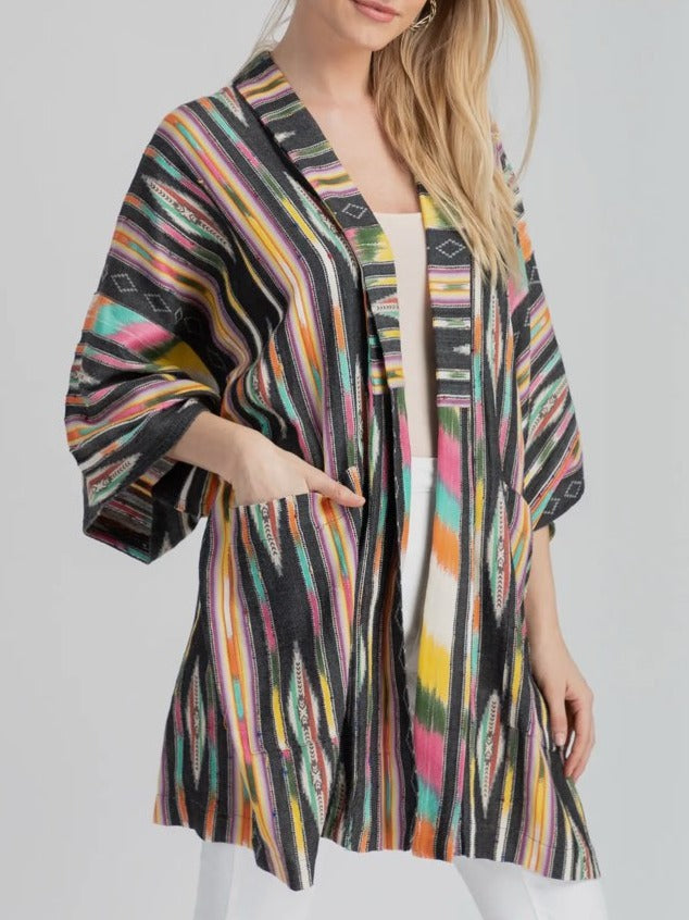 Ikat Black Striped Jacket