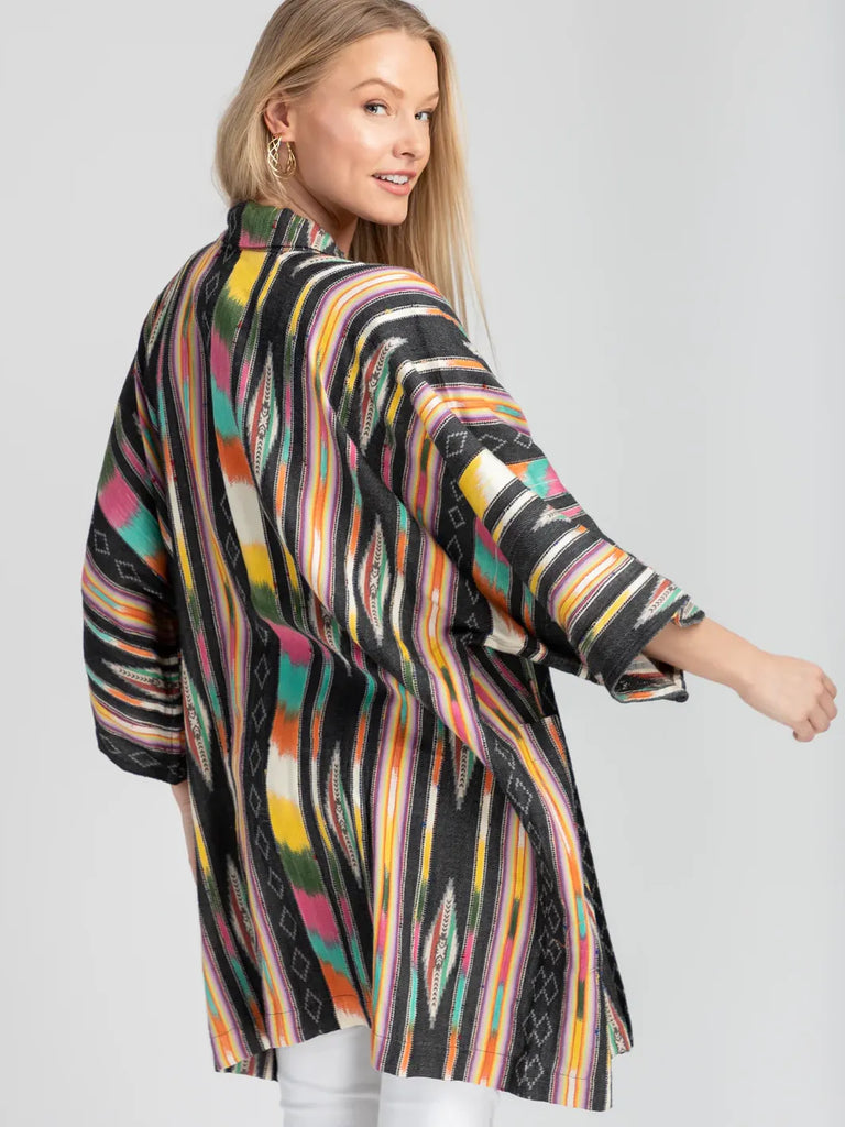Ikat Black Striped Jacket