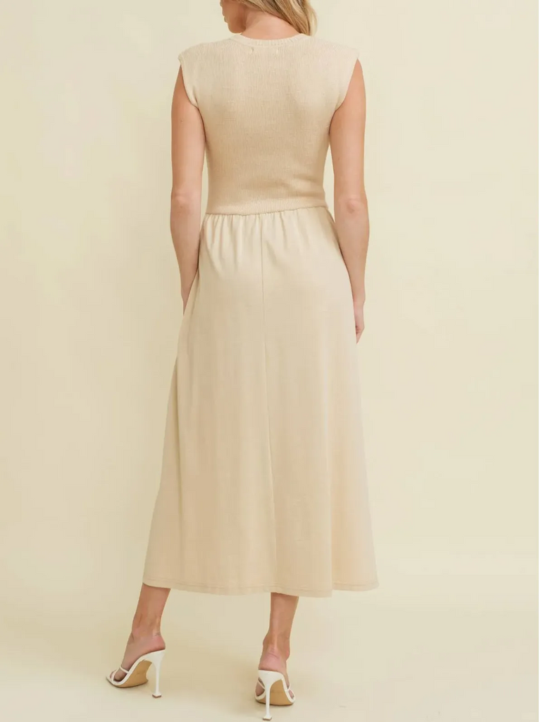 Timeless Charm Cap Sleeve Princess Cut Maxi Dress