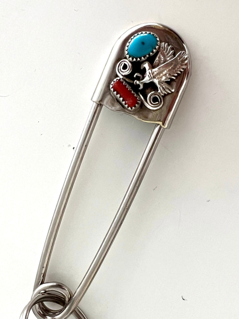 Native Eagles Safety Pin Keychain