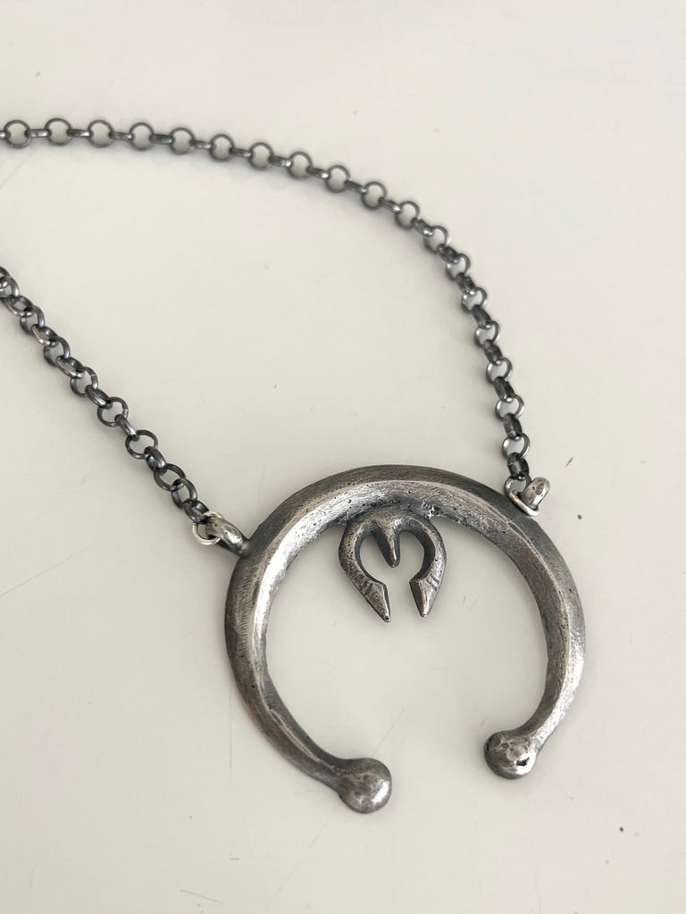 Large Sterling Silver Naja Necklace