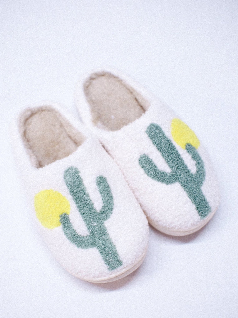 White Cactus Slippers