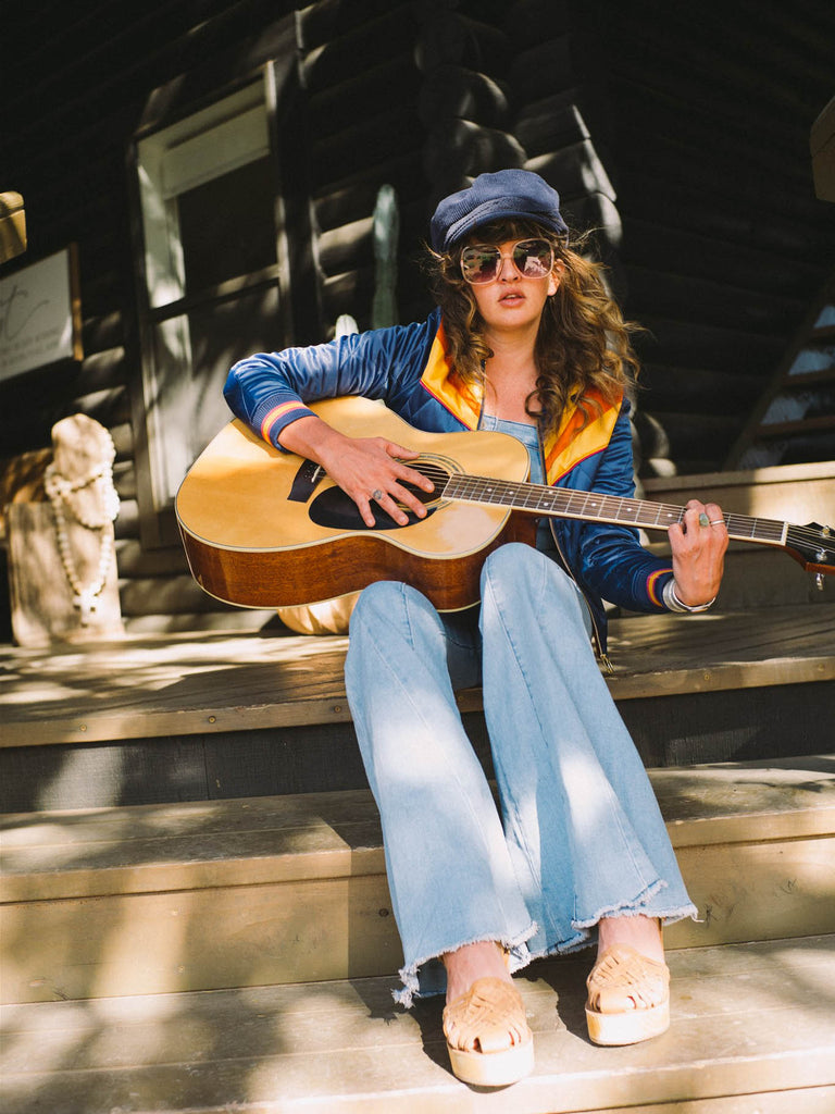 Button Down Denim Jumpsuit