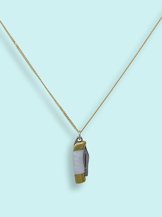 Tiny Mother of Pearl Knife Necklace