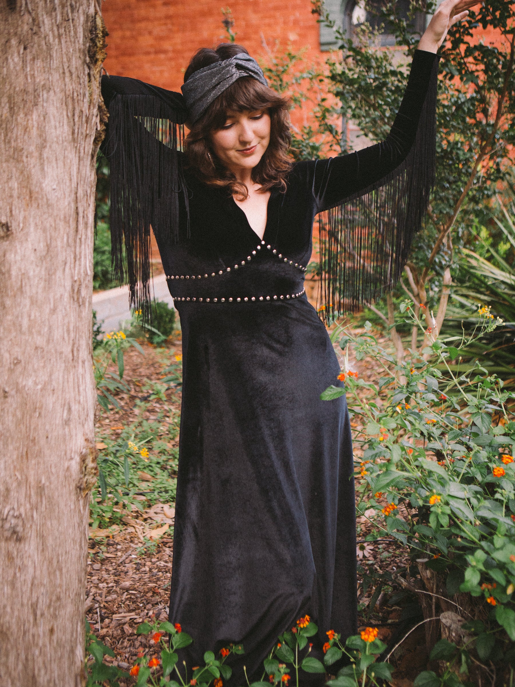 The Alucarda Black Fringe Maxi Dress Classic Rock Couture The Alucarda Black Fringe Maxi Dress Classic Rock Couture
