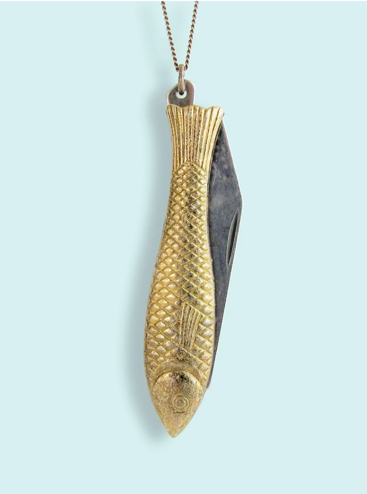 Brass Fish Knife Necklace