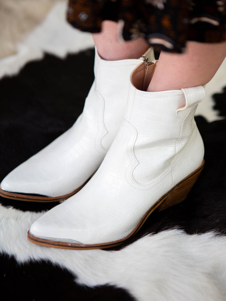 Edith White Ankle Boot