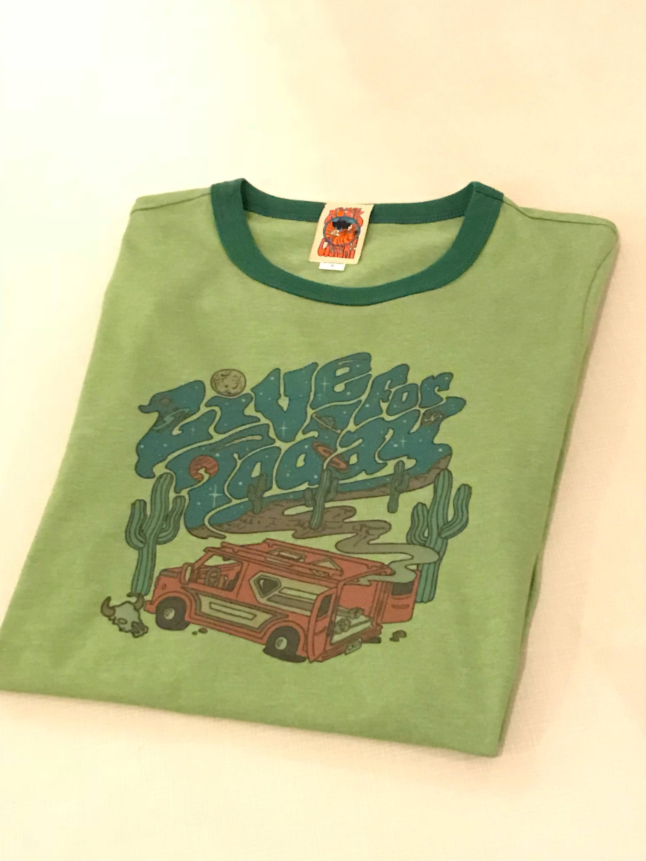 Live For Today Desert Vanners Green Ringer Tee – Classic Rock Couture