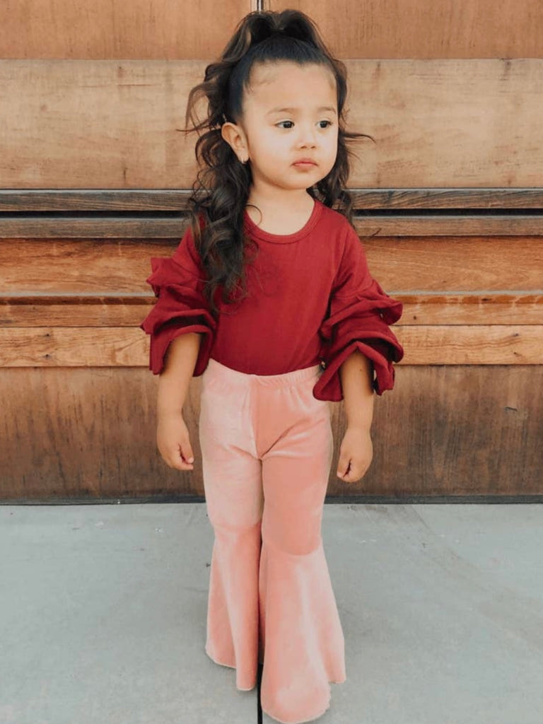 Lina Pink Velour Bells