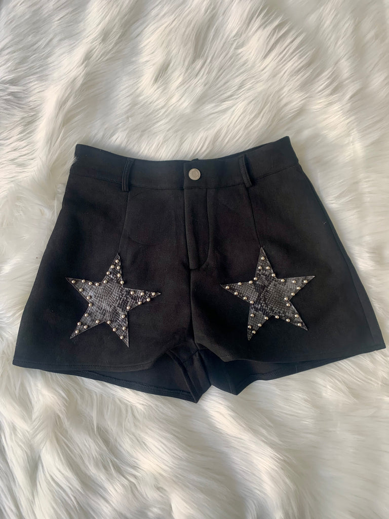 Star Black Python Shorts