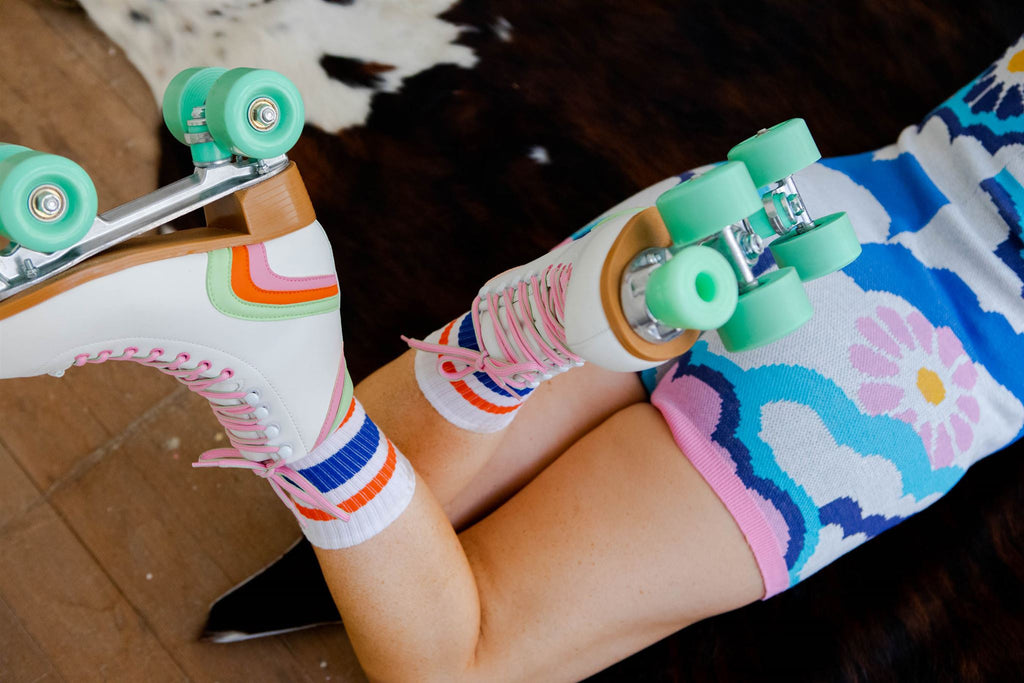 Mint Rainbow Roller Skates