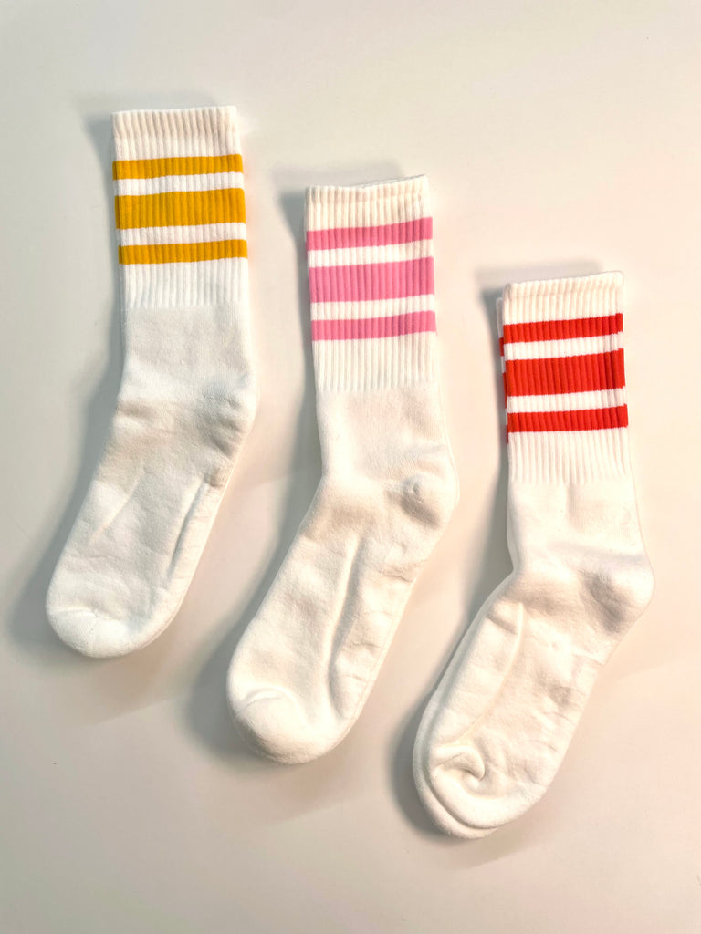 Solid Stripe Tube Socks