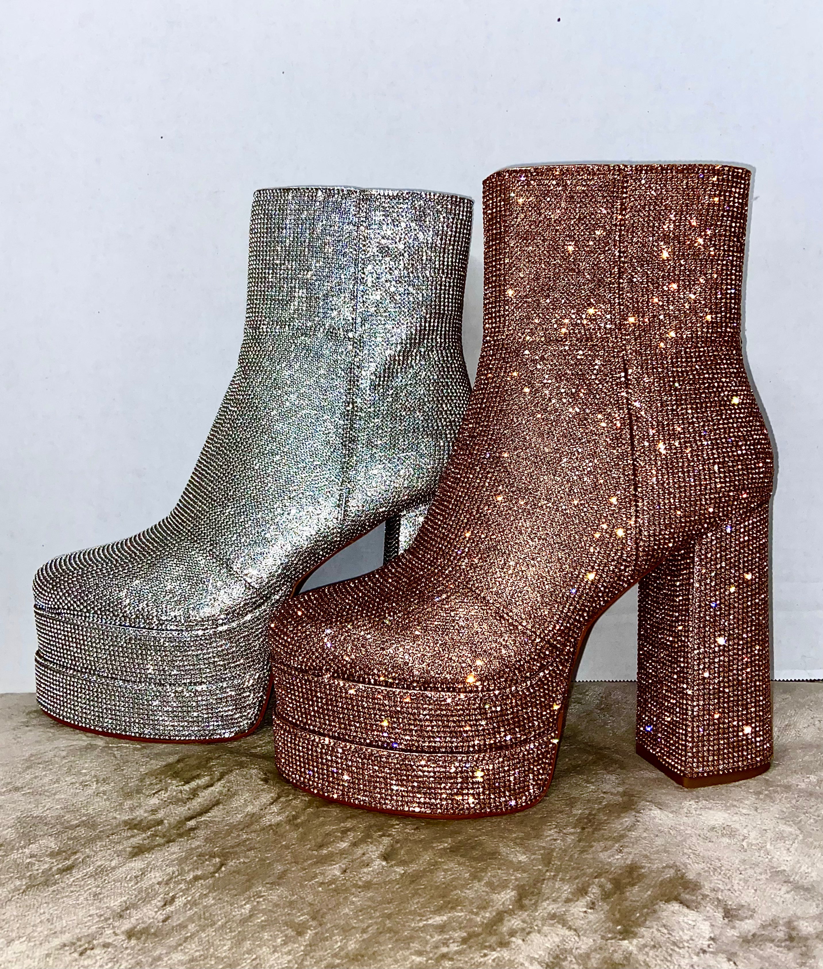 Rose gold top boots womens