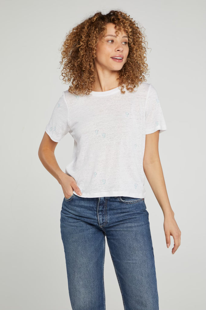 Cactus Flower Embroidered Tee