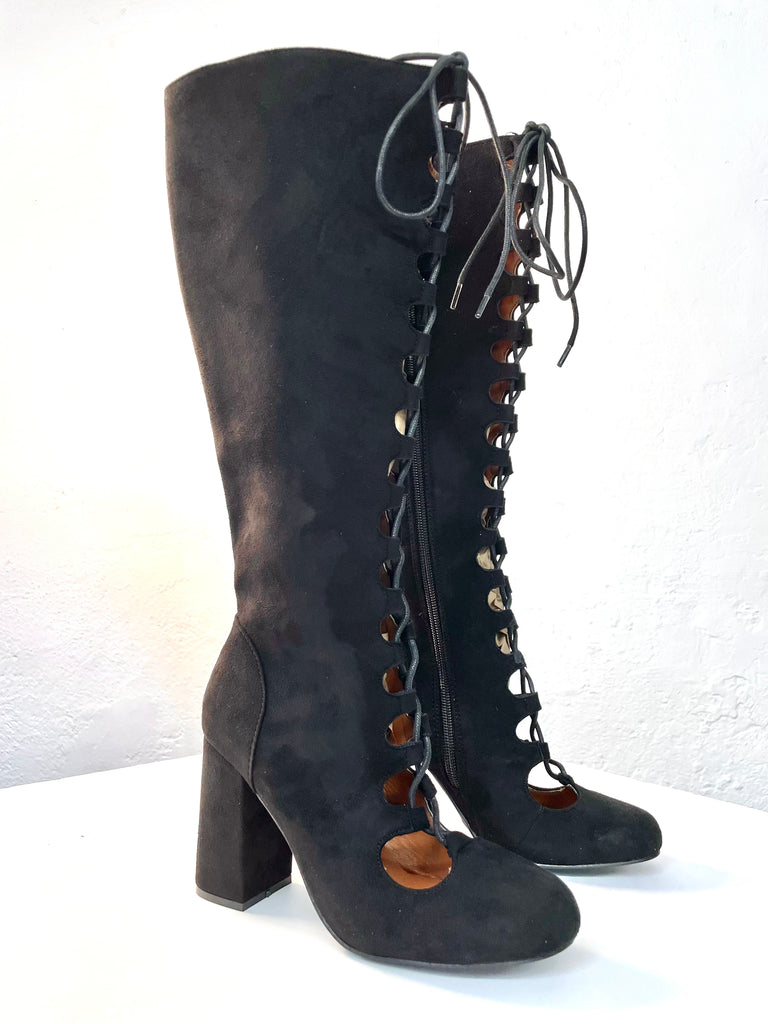 Suede Lace-up Boots