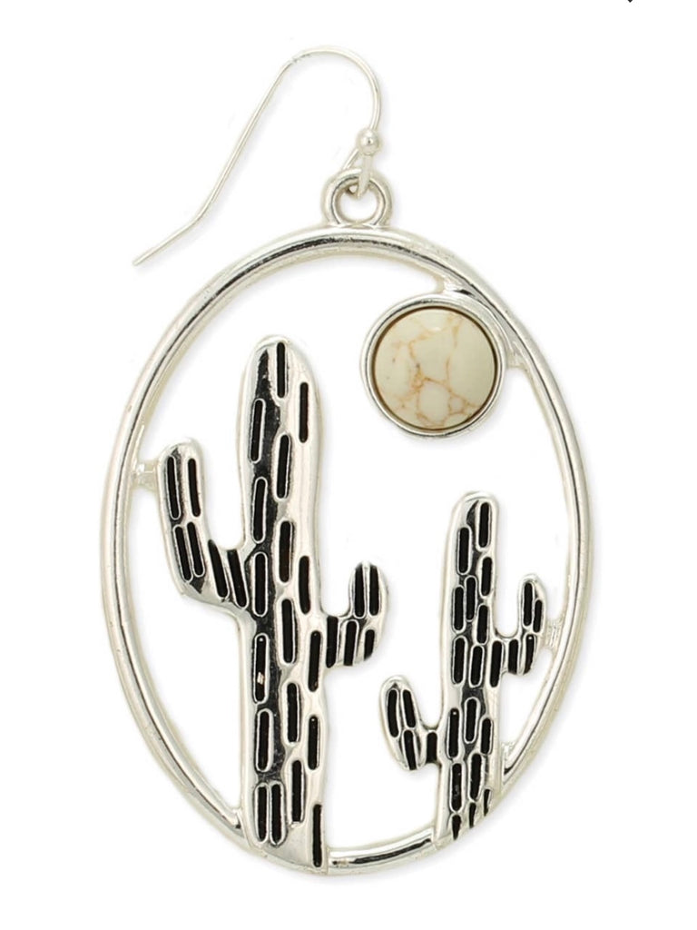 Cactus Howlite Stone Earrings