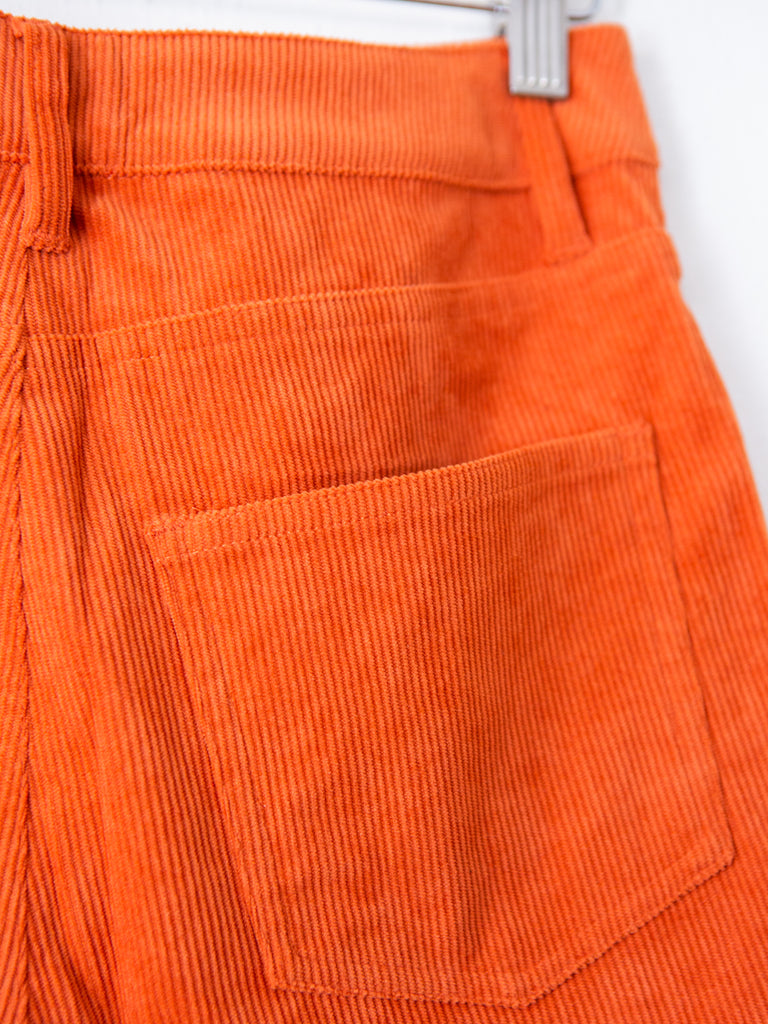 Orange Corduroy Flare Pants