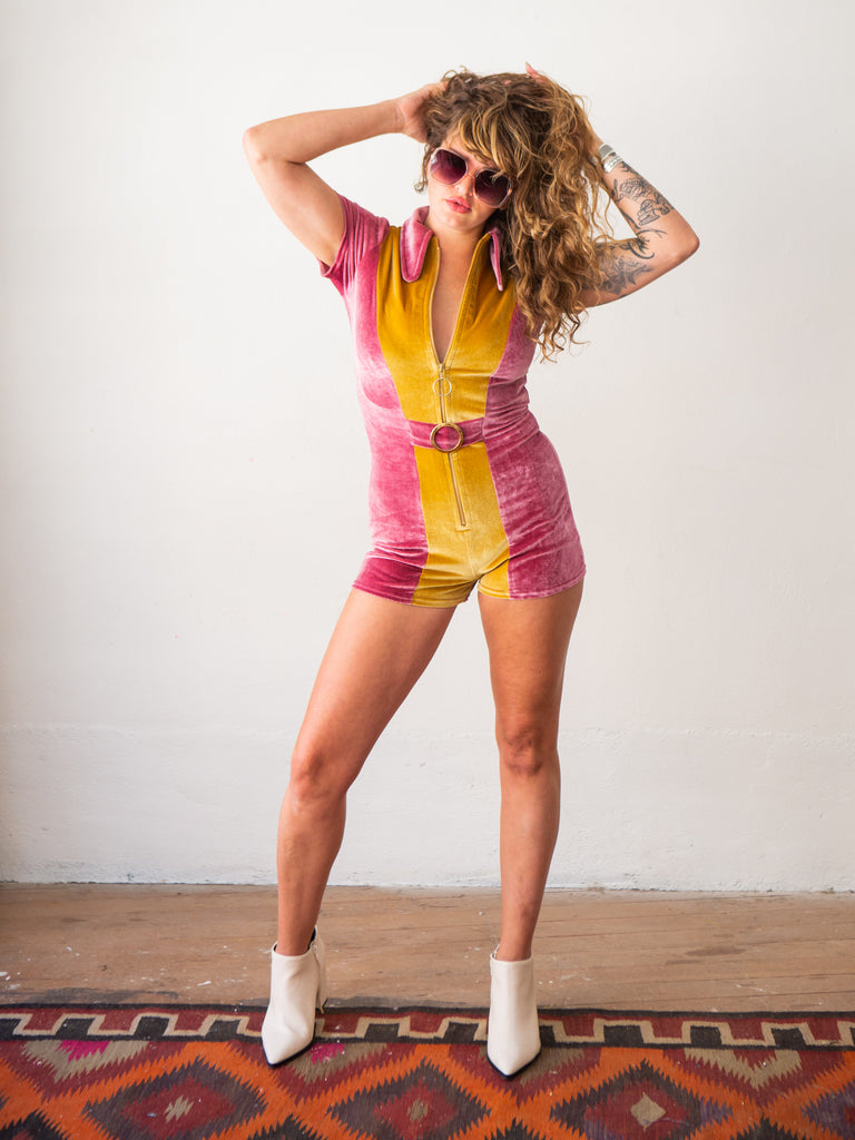 Solaris Playsuit in Pink Two-Toned