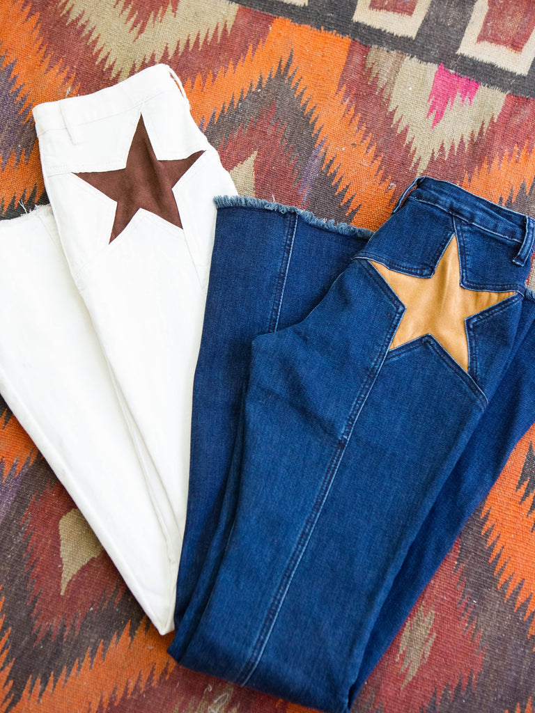 Suede Star Flare Pants